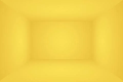 Abstract solid of shining yellow gradient studio wall room background. 3D Room. Illustrazione stock