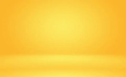 Abstract solid of shining yellow gradient studio wall room background. Stock Illustration