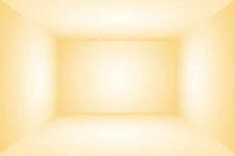 Abstract solid of shining yellow gradient studio wall room background. 3D Room. Illustrazione stock