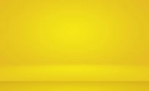 Abstract solid of shining yellow gradient studio wall room background. Stock Illustration