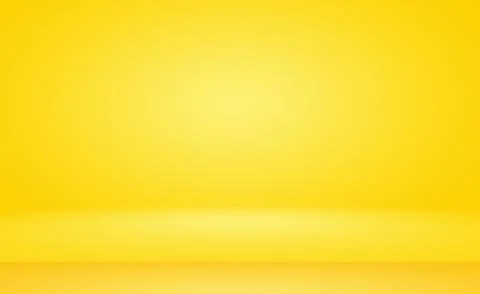 Abstract solid of shining yellow gradient studio wall room background. Stock Illustration