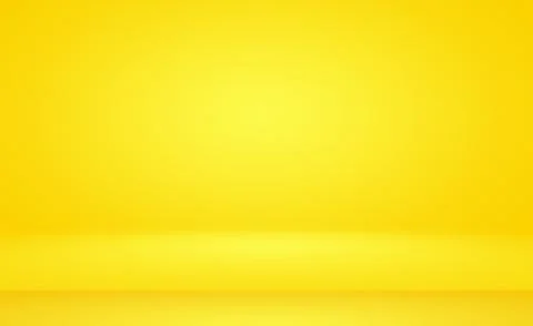 Abstract solid of shining yellow gradient studio wall room background. Stock Illustration