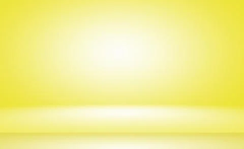 Abstract solid of shining yellow gradient studio wall room background. Illustrazione stock