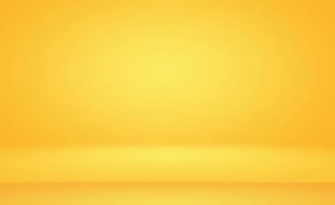 Abstract solid of shining yellow gradient studio wall room background. Stock Illustration