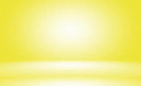 Abstract solid of shining yellow gradient studio wall room background. Stock Illustration