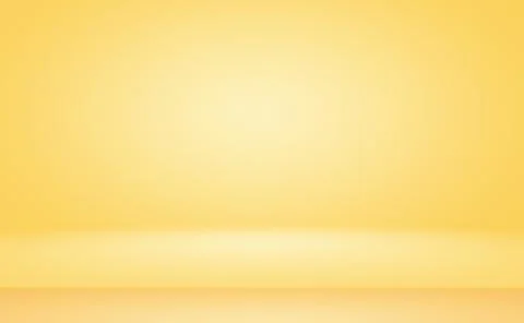 Abstract solid of shining yellow gradient studio wall room background. Stock Illustration