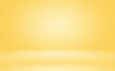 Abstract solid of shining yellow gradient studio wall room background. Stock Illustration