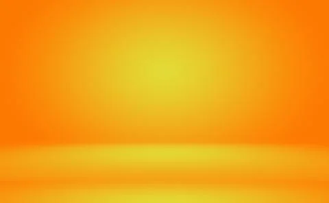 Abstract solid of shining yellow gradient studio wall room background. Stock Illustration