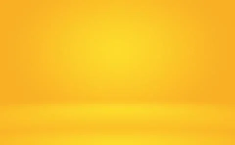 Abstract solid of shining yellow gradient studio wall room background. Stock Illustration