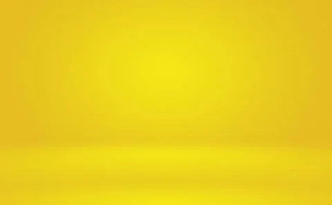 Abstract solid of shining yellow gradient studio wall room background. Illustrazione stock