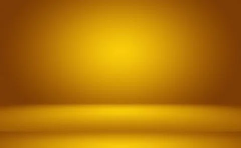 Abstract solid of shining yellow gradient studio wall room background. Illustrazione stock