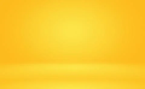 Abstract solid of shining yellow gradient studio wall room background. Stock Illustration