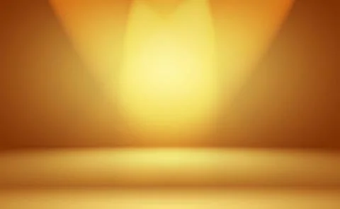 Abstract solid of shining yellow gradient studio wall room background. 스톡 일러스트