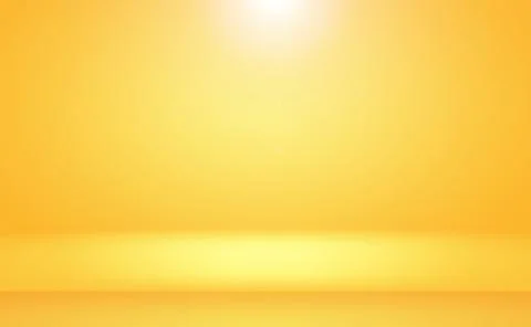 Abstract solid of shining yellow gradient studio wall room background. Illustrazione stock