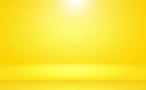 Abstract solid of shining yellow gradient studio wall room background. Stock Illustration