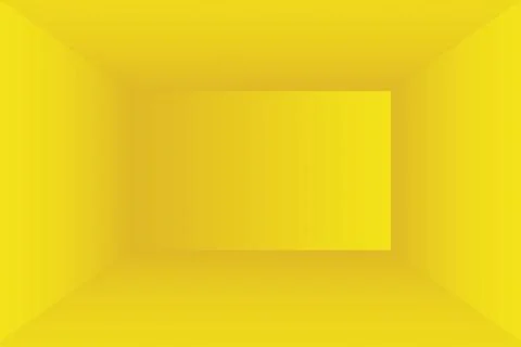 Abstract solid of shining yellow gradient studio wall room background. Stock Illustration
