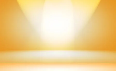 Abstract solid of shining yellow gradient studio wall room background. Stock Illustration