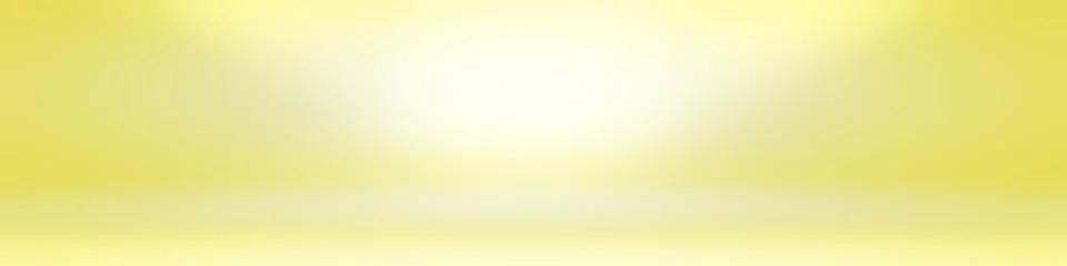 Abstract solid of shining yellow gradient studio wall room background. Stock Illustration