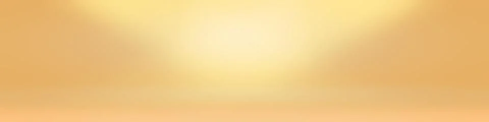 Abstract solid of shining yellow gradient studio wall room background. Illustrazione stock