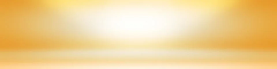 Abstract solid of shining yellow gradient studio wall room background. Stock Illustration