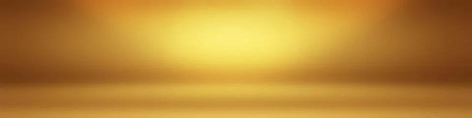 Abstract solid of shining yellow gradient studio wall room background. Stock Illustration