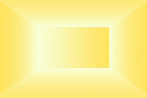 Abstract solid of shining yellow gradient studio wall room background. Stock Illustration