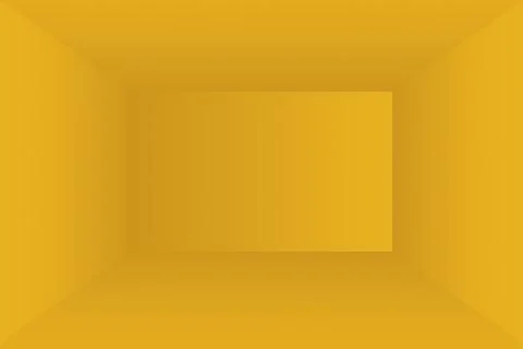 Abstract solid of shining yellow gradient studio wall room background. Illustrazione stock