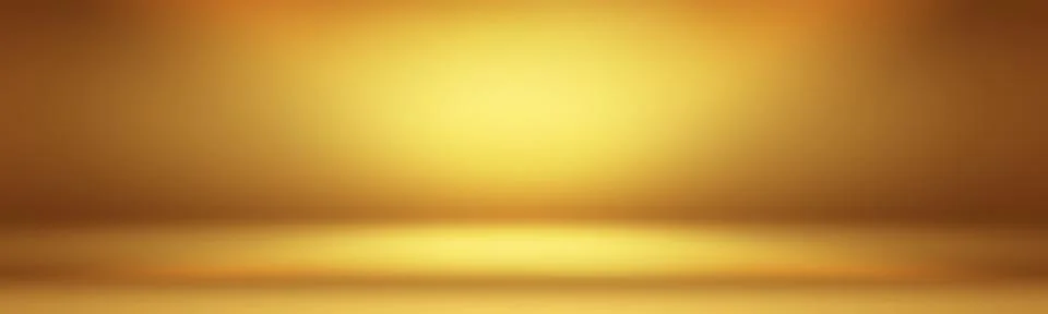 Abstract solid of shining yellow gradient studio wall room background. イラスト素材