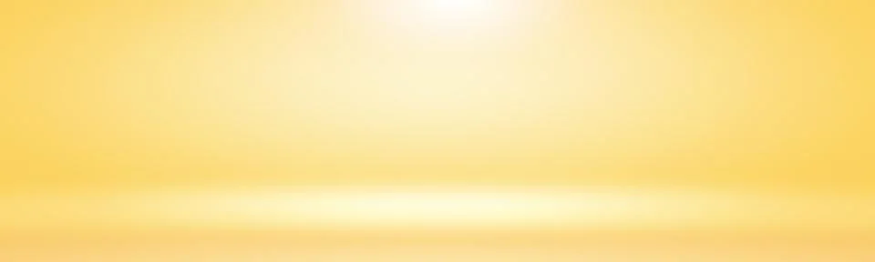 Abstract solid of shining yellow gradient studio wall room background. Illustrazione stock