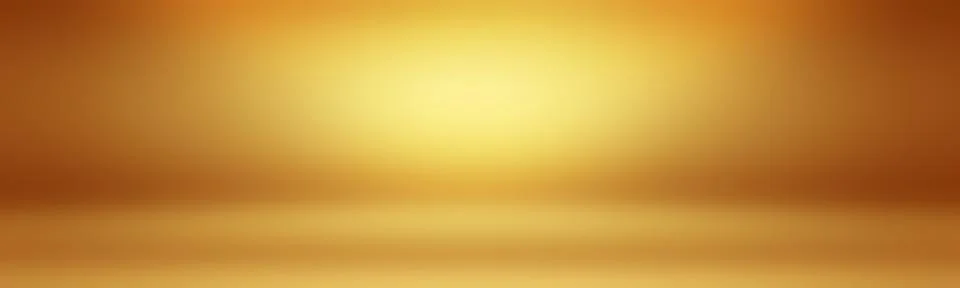 Abstract solid of shining yellow gradient studio wall room background. Stock Illustration