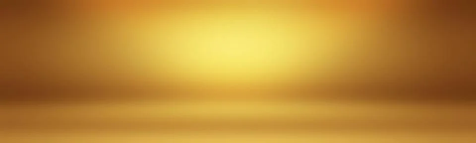 Abstract solid of shining yellow gradient studio wall room background. Stock Illustration