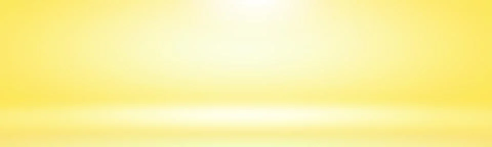 Abstract solid of shining yellow gradient studio wall room background. Stock Illustration