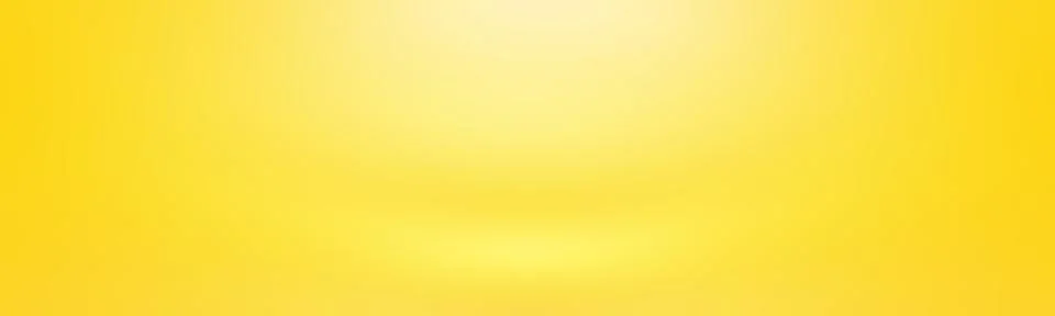 Abstract solid of shining yellow gradient studio wall room background. Stock Illustration