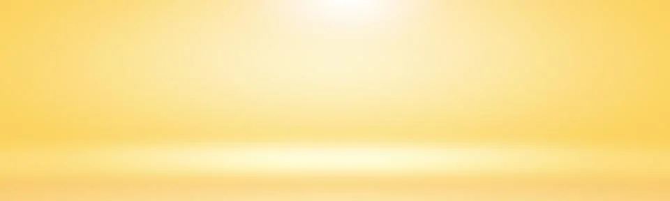 Abstract solid of shining yellow gradient studio wall room background. Stock Illustration