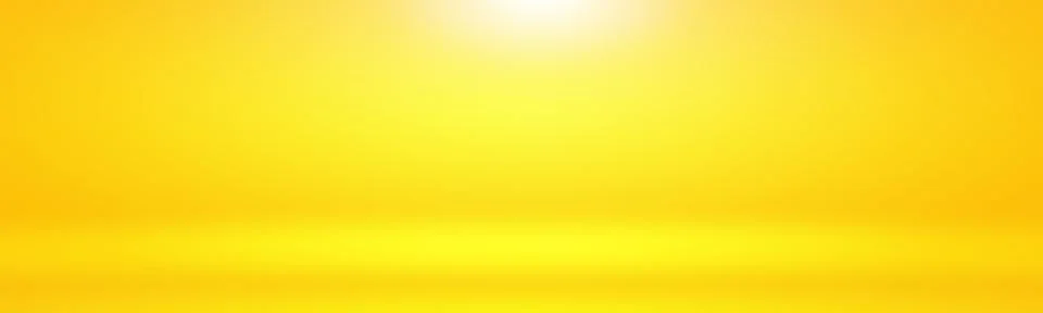 Abstract solid of shining yellow gradient studio wall room background. Illustrazione stock