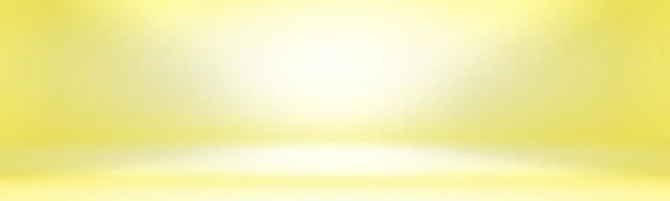 Abstract solid of shining yellow gradient studio wall room background. Stock Illustration