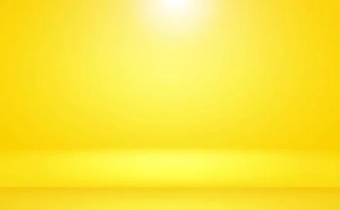 Abstract solid of shining yellow gradient studio wall room background. Abs... Foto stock