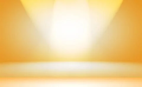 Abstract solid of shining yellow gradient studio wall room background. Abs... Stock Photos