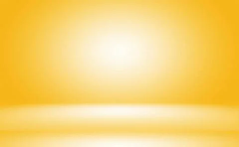 Abstract solid of shining yellow gradient studio wall room background. Abs... Foto stock