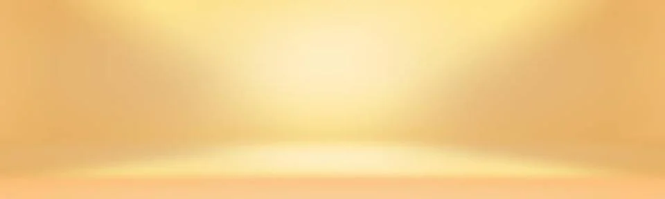 Abstract solid of shining yellow gradient studio wall room background. Abs... 写真素材