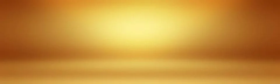 Abstract solid of shining yellow gradient studio wall room background. Abs... Foto stock