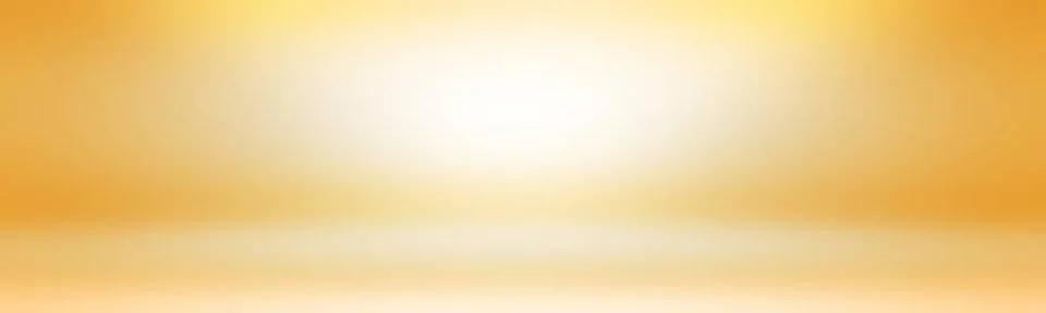 Abstract solid of shining yellow gradient studio wall room background. Abs... Stock Photos