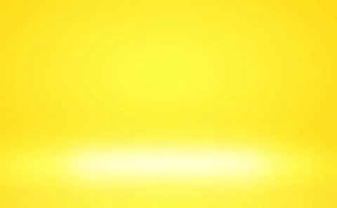 Abstract solid of shining yellow gradient studio wall room background. Abs... Foto stock
