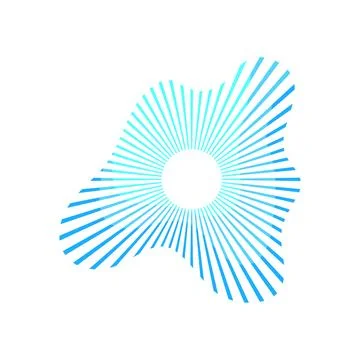 Abstract sonic boom wave impact creating blue lines Stock Illustration