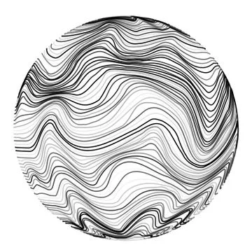 Abstract sonic wave ball. Motion chaos wavy background. Vector illustration Stock Illustration
