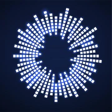 Abstract sound audio waves, equalizer wave circle. Vector logo Stock Illustration