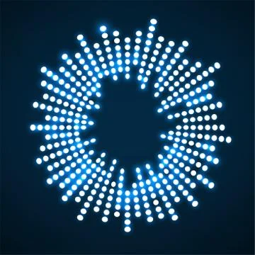 Abstract sound audio waves, equalizer wave circle. Vector logo Stock Illustration