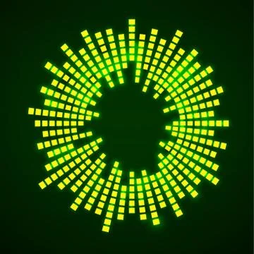 Abstract sound audio waves, equalizer wave circle. Vector logo Stock Illustration