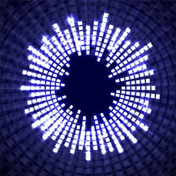 Abstract sound audio waves, equalizer wave circle. Vector logo Stock Illustration