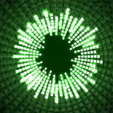 Abstract sound audio waves, equalizer wave circle. Vector logo Stock Illustration